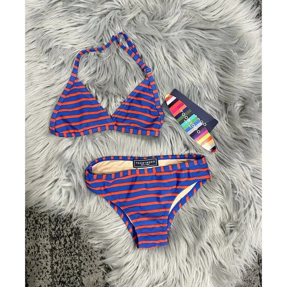 Toobydoo Red/Navy‎ Star Of Stripes Bikini Toddler Size 1-2Y